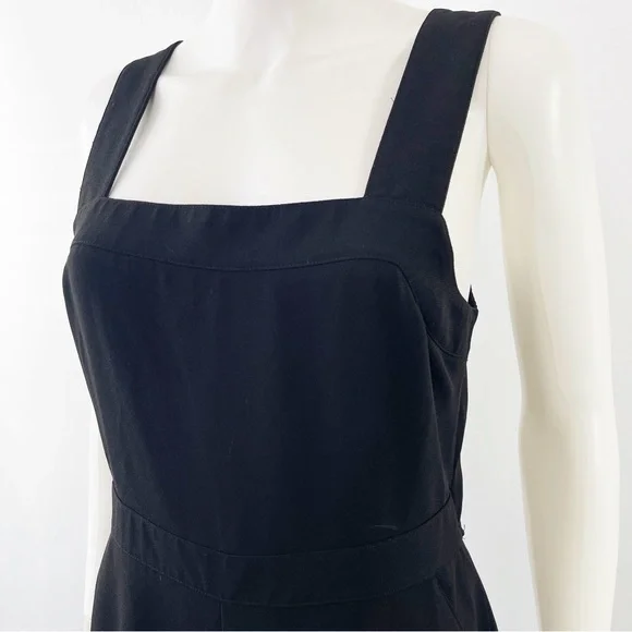 Madewell Jumpsuit Black Wide Leg Sleeveless Tie Back Square Neck Size 6 - Picture 3 of 11